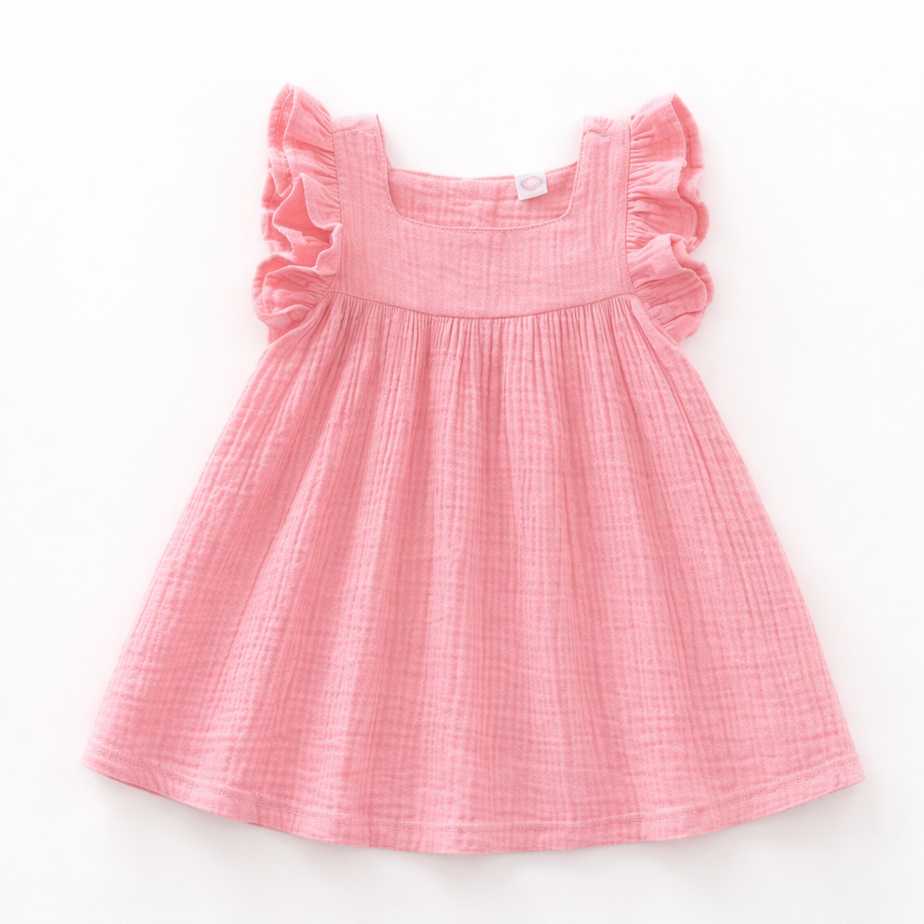 Double-Layer Ruffle Sleeves  | Soft & Comfortable | Pink