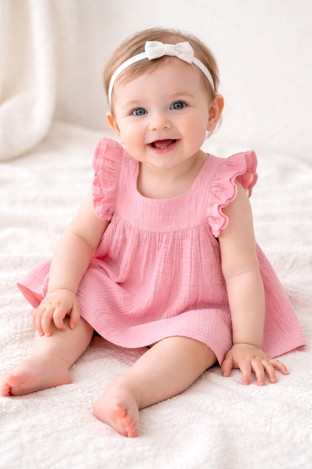 Double-Layer Ruffle Sleeves  | Soft & Comfortable | Pink