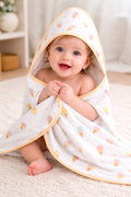 Muslin Cotton baby Hooded Towel | Highly Absorbent | Pack - 3