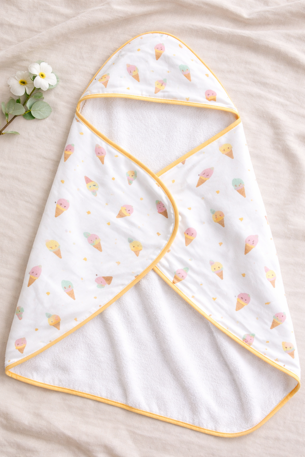 Muslin Cotton baby Hooded Towel | Highly Absorbent | Pack - 3