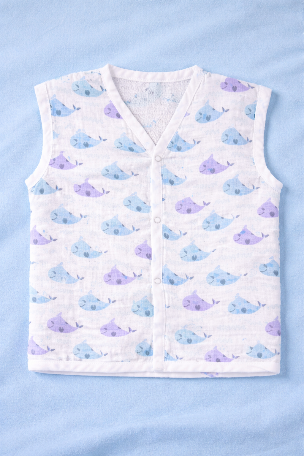 100% Muslin cotton soft JABLA front button | Combo of 3