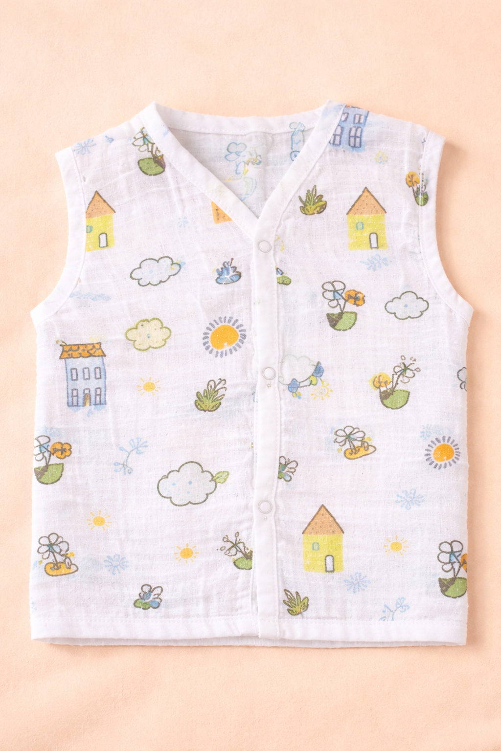 100% Muslin cotton soft JABLA front button | Combo of 3