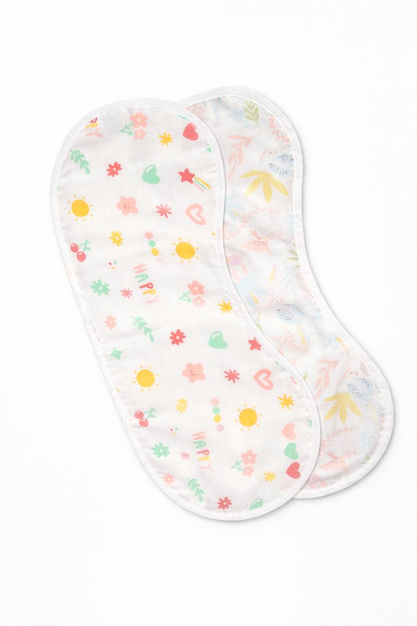 100% Muslin cotton Burp Cloth | New born | 0-6 months | 4 layer | Pack - 2/3