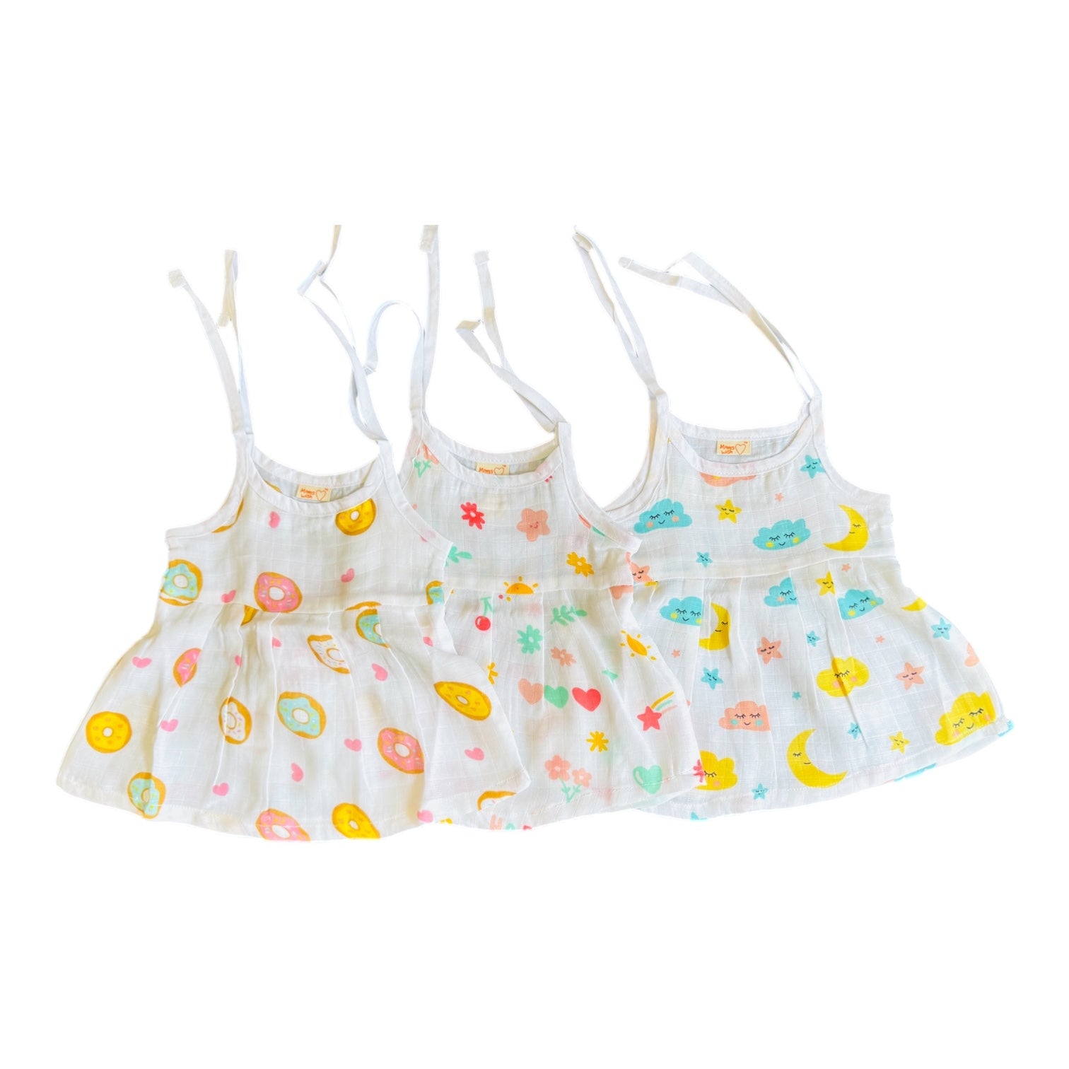 100% Muslin Cotton Tie knot Frocks | New born to 6 months | Pack of 2, 3 and 5