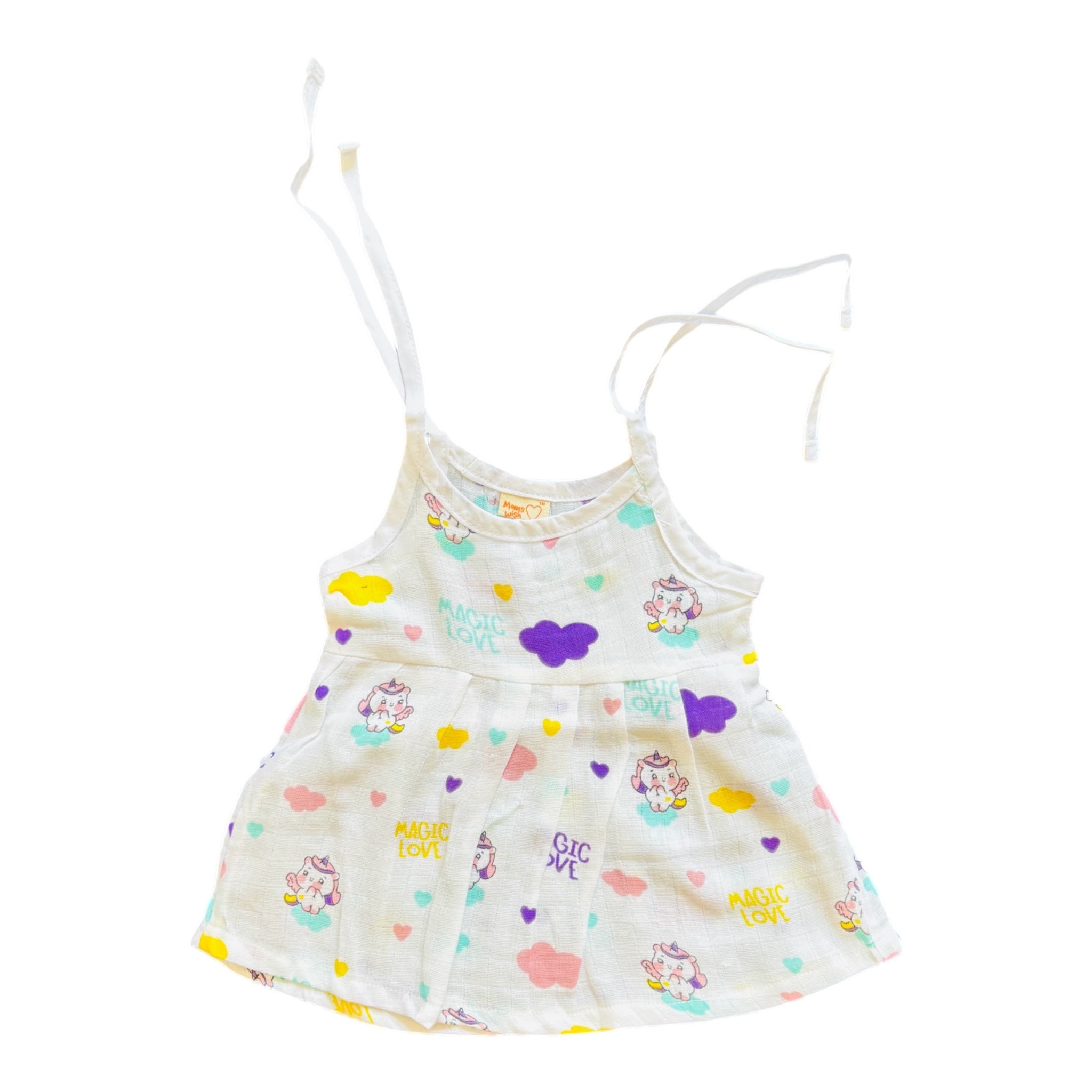 100% Muslin Cotton Tie knot Frocks | New born to 6 months
