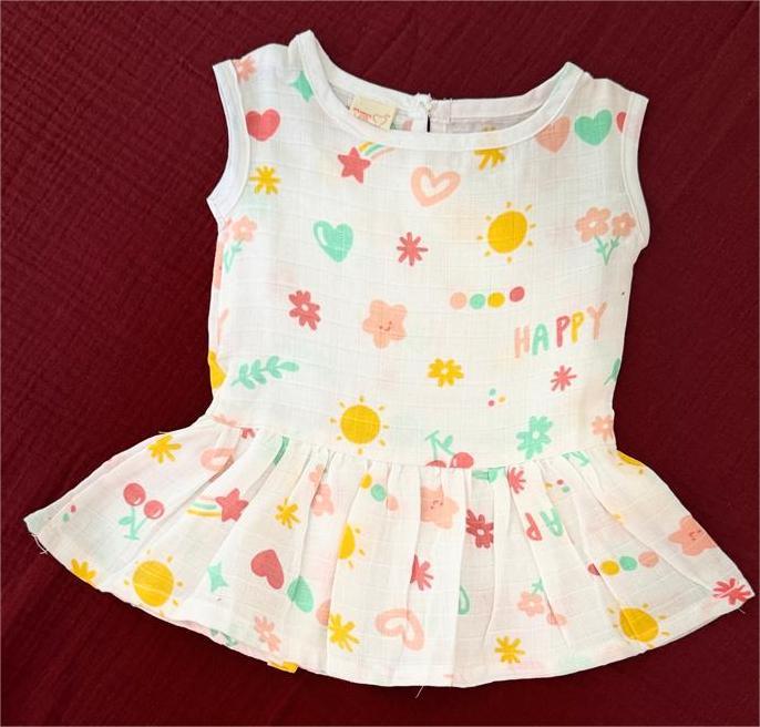 Sleeveless frock | 100% Muslin Cotton