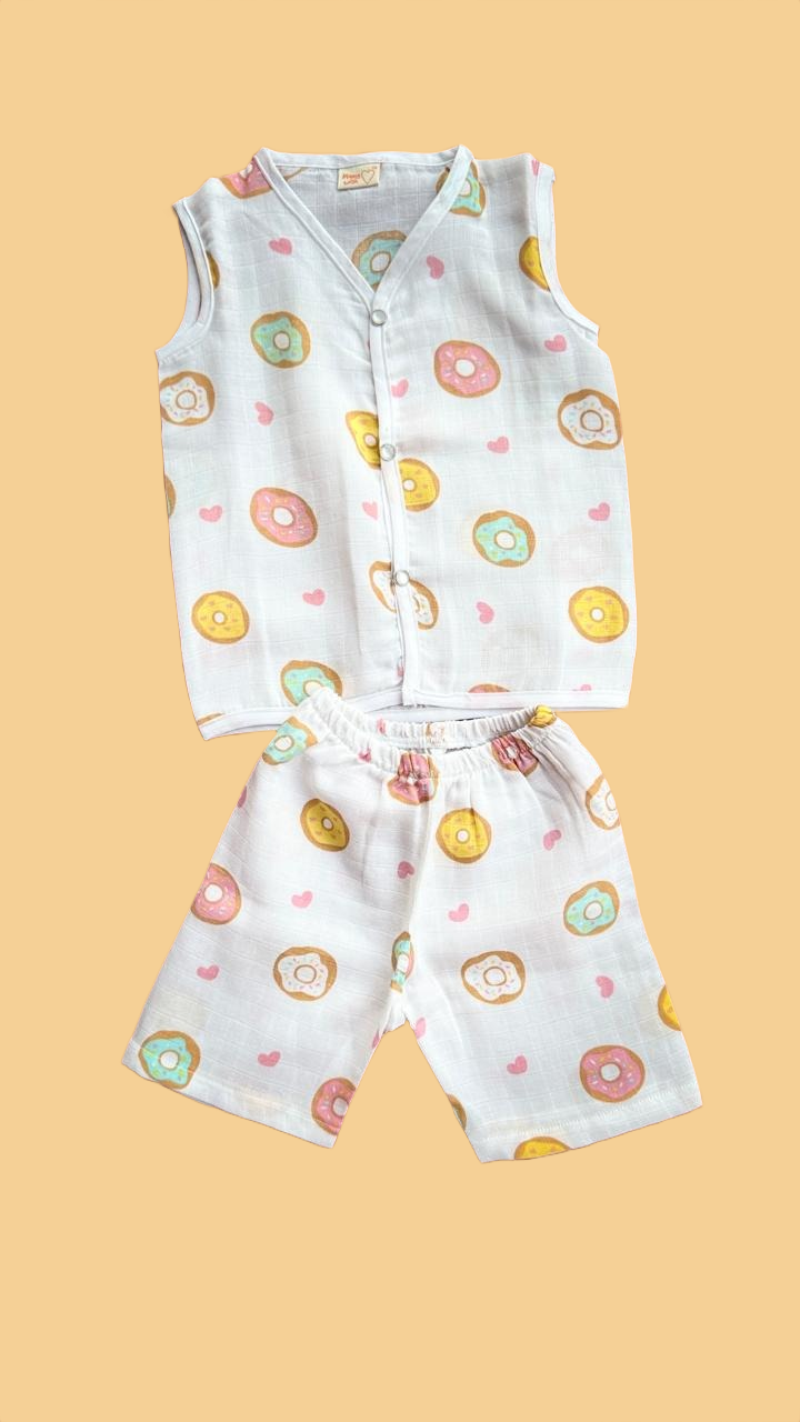 Half sleeve Muslin Cotton Night Suit