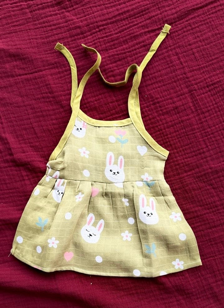 Adjustable Tie Knot Muslin Cotton Dress For Baby Girls