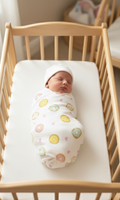 100% Organic  MUSLIN COTTON | SWADLE WRAP | Sweet Donut | 100L x 100W cm